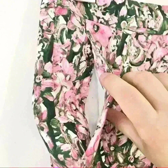 H&M Pastel Floral Cigarette Skinny Ankle Pants - Picture 4 of 10